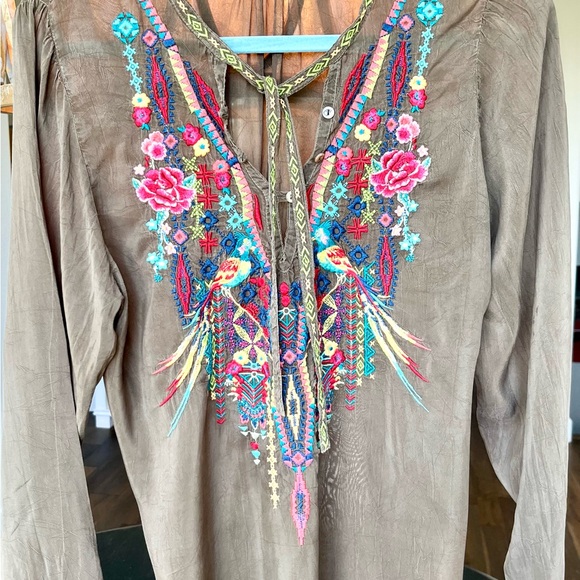 JOHNNY WAS Serendipity Embroidered BLOUSE Large - Picture 4 of 6